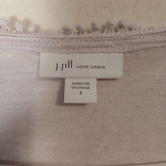 J.jill Women’s Pink Sweater Size Small Love Linen 100% Linen - Picture 5 of 10